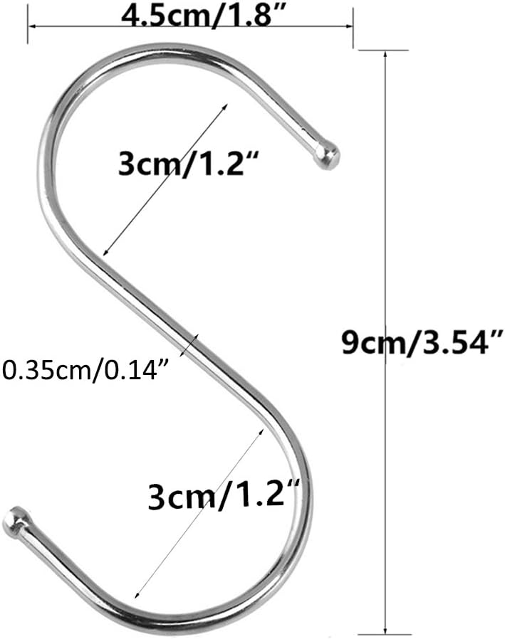 Gutapo 20PCS S Shaped Hooks for Closets and More
