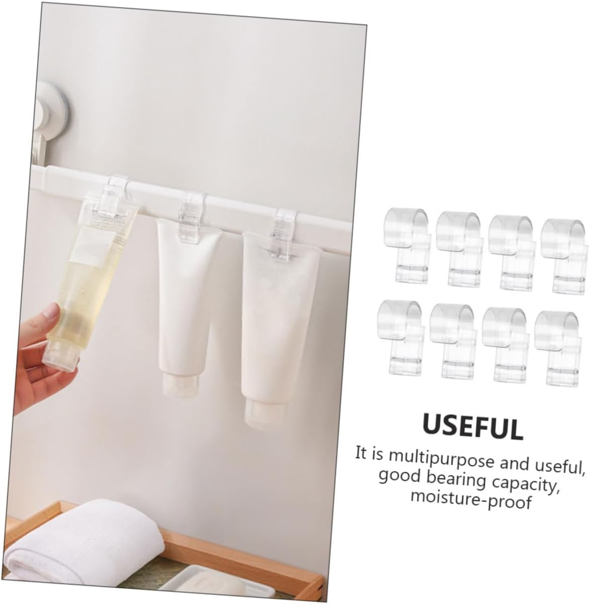 PRETYZOOM 8pcs Modern Wall Hooks for Kitchen Bathroom