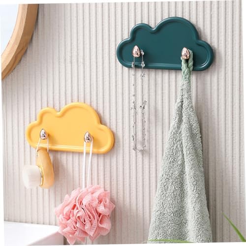 DIYEAH 4Pcs Cloud Shape Wall Hooks for Bathroom Towel and Key Hanging