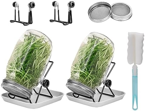 Lulonpon 2pcs Sprouts Growing Jar Kit 86mm 1000ml