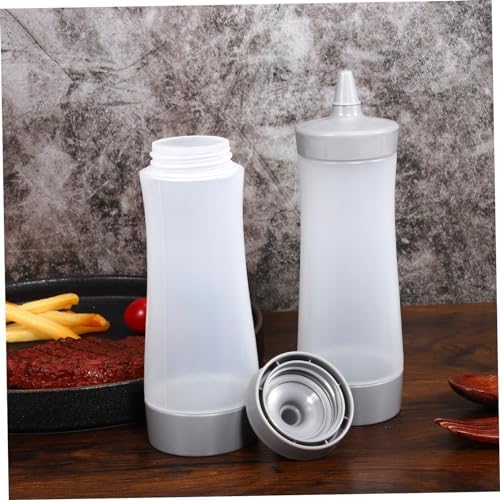 GRIRIW Reusable Plastic Condiment Squeeze Bottles Set