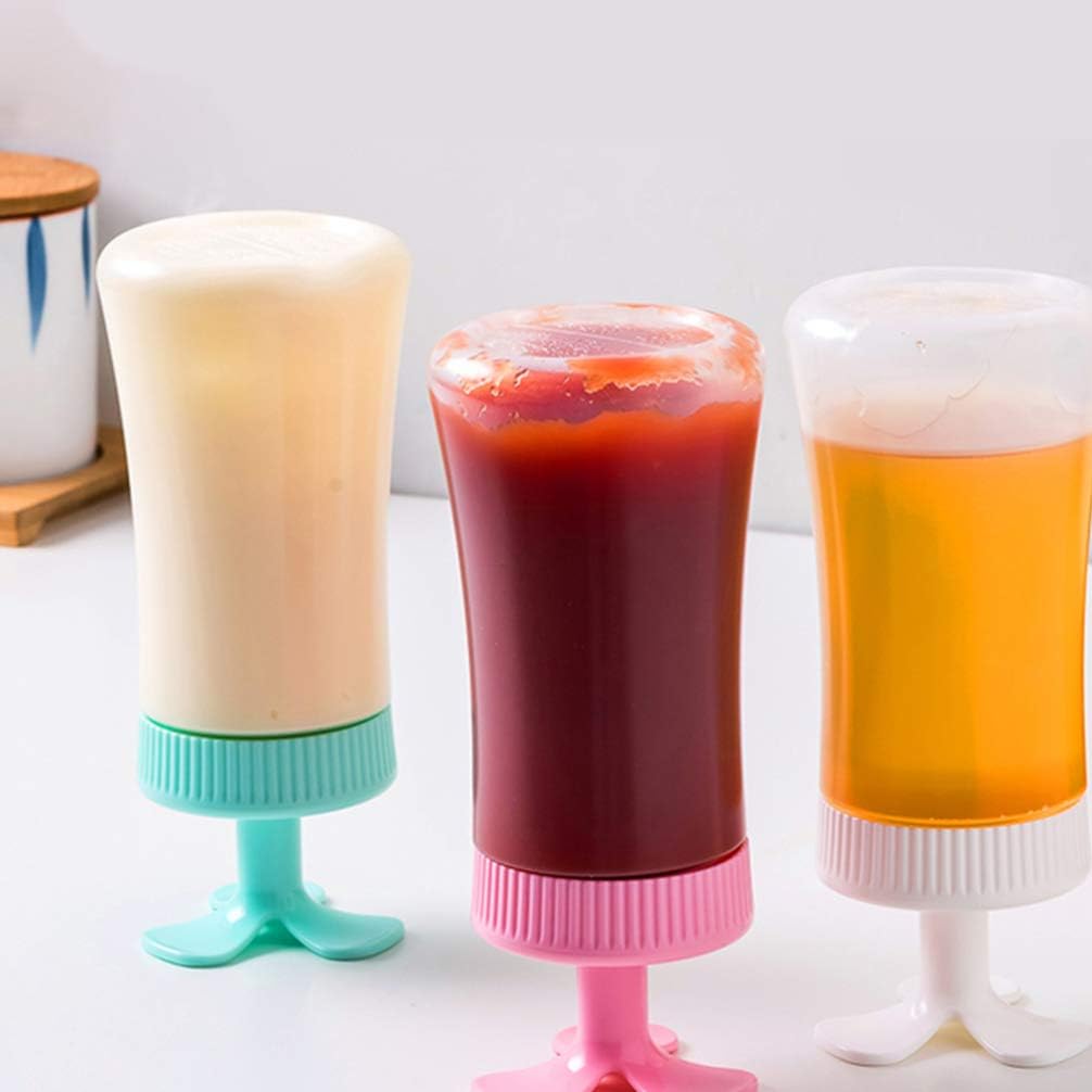 Cabilock Squeeze Condiment Bottle with Cap - Pink