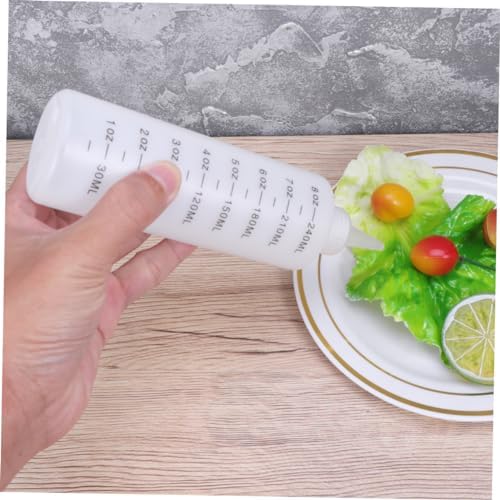4pcs Plastic Tipped Salad Bottles with Red Lids for Condiments