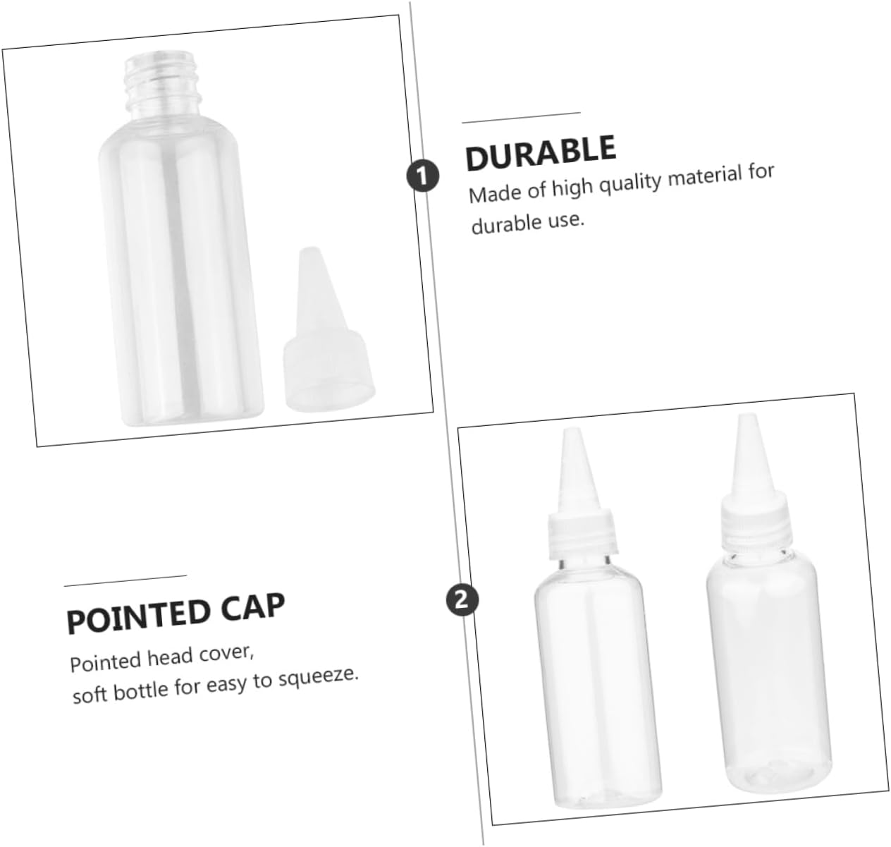 HOLIDYOYO 60ml Pointed Tip Squeeze Bottles 1