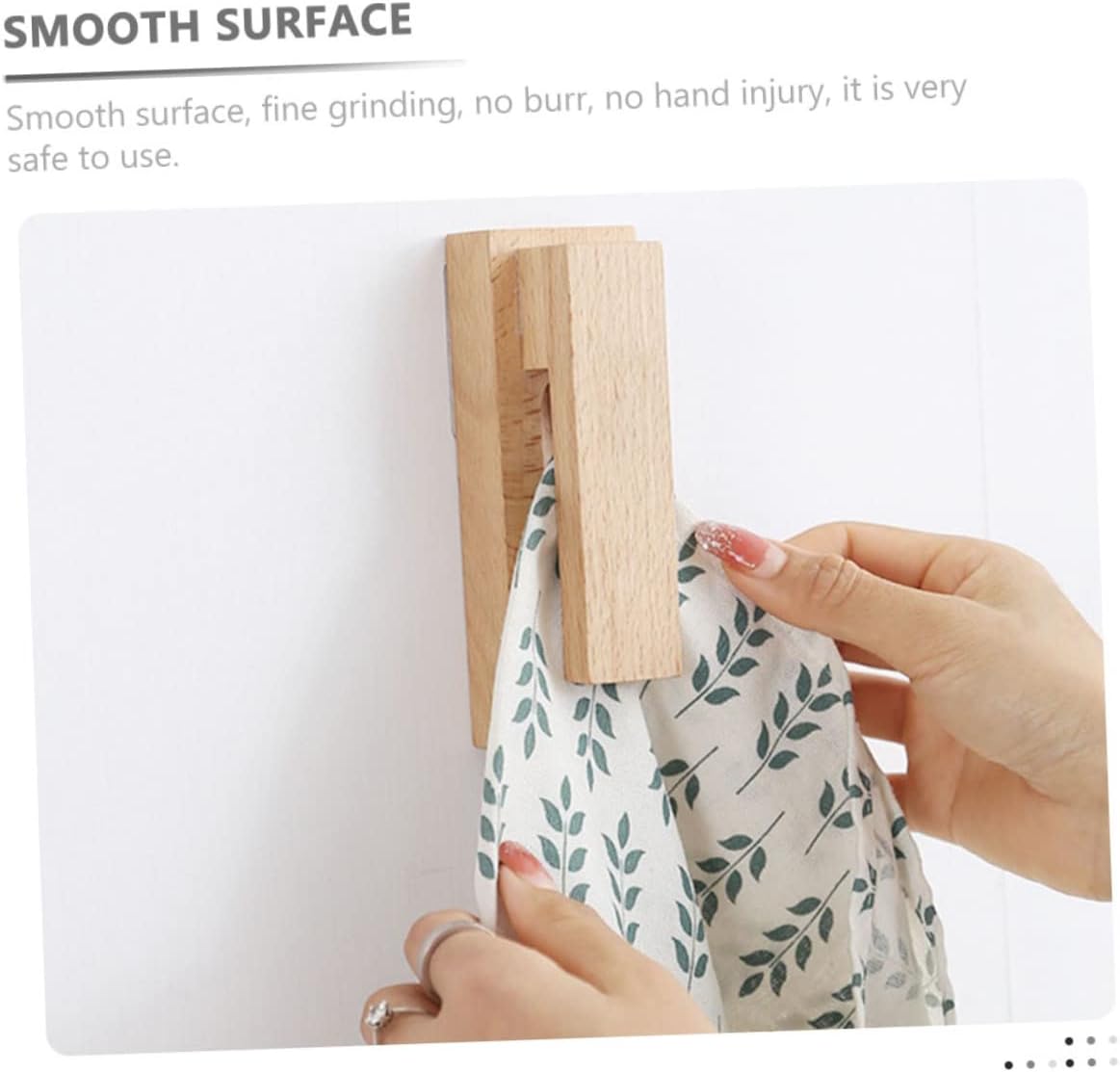 KOMBIUDA Wooden Towel Rack Hook for Kitchen and Bathroom