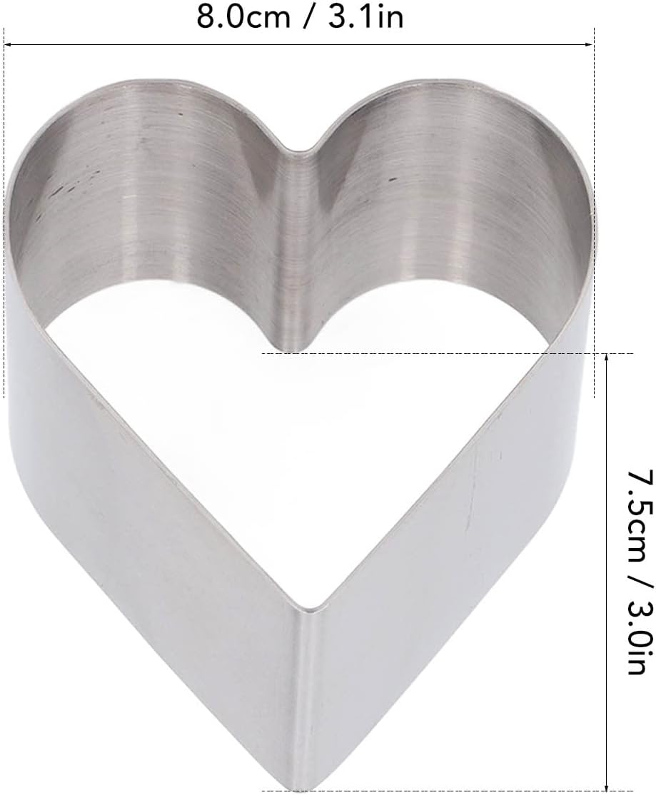 PerGar 4Pcs Heart Shaped Cake Ring Molds Set
