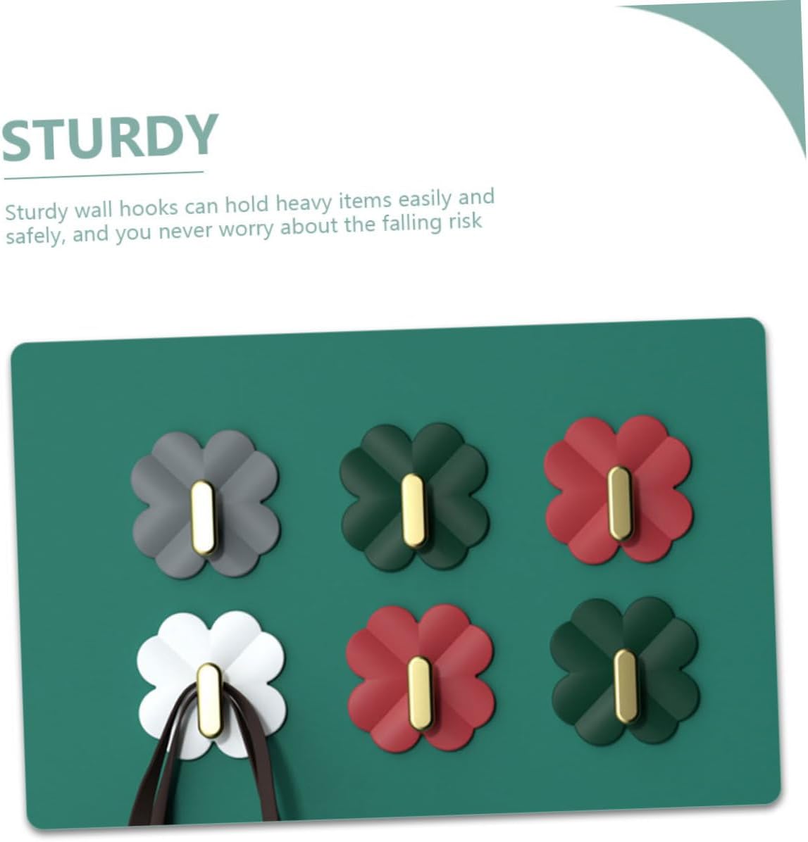 GLEAVI 4Pcs Adhesive Wall Hooks for Coats and Storage