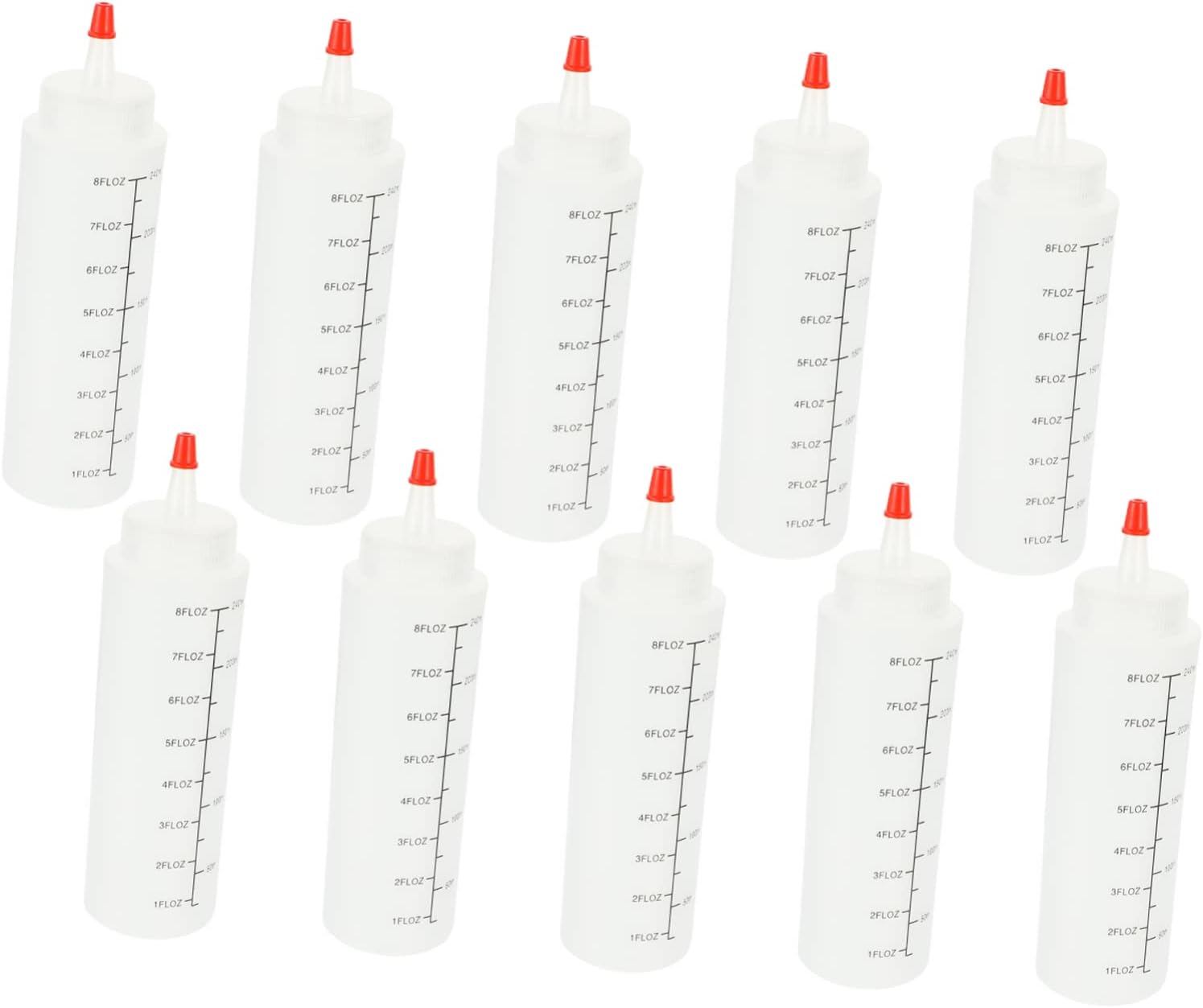 MAGICLULU 10pcs Condiment Squeeze Bottles with Measuring Scale