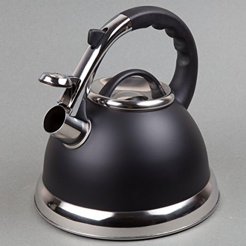 Creative Home Camille 3-Quart Whistling Tea Kettle Opaque Black
