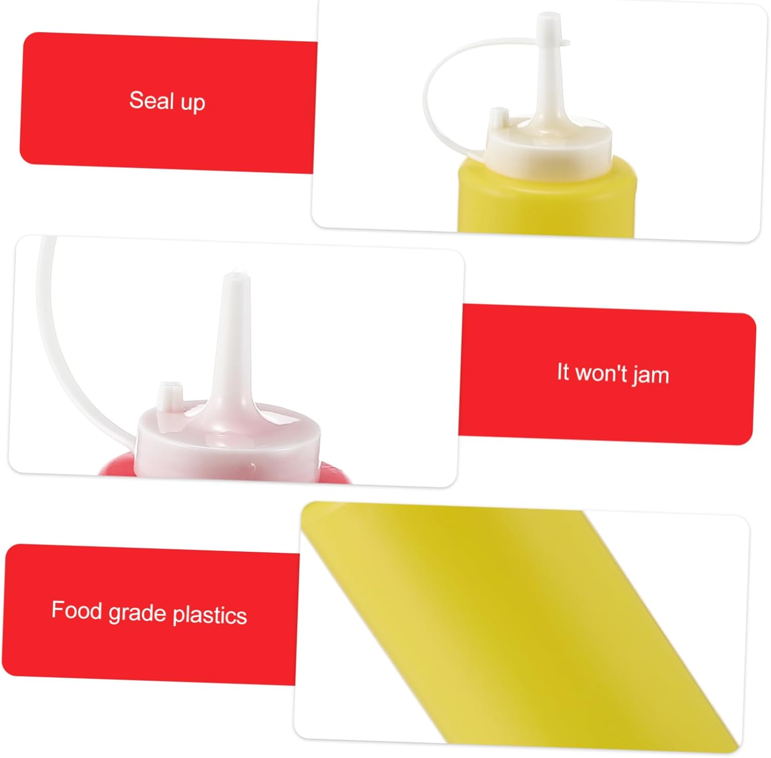 4 Pack Salad Dressing Shaker Bottles for Condiments
