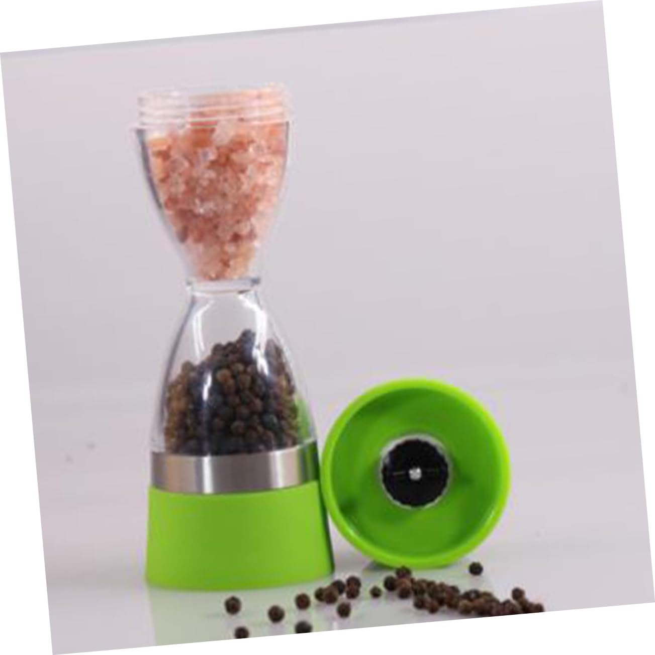 VINTORKY Manual Ceramic Pepper Mill Green Double Side 1