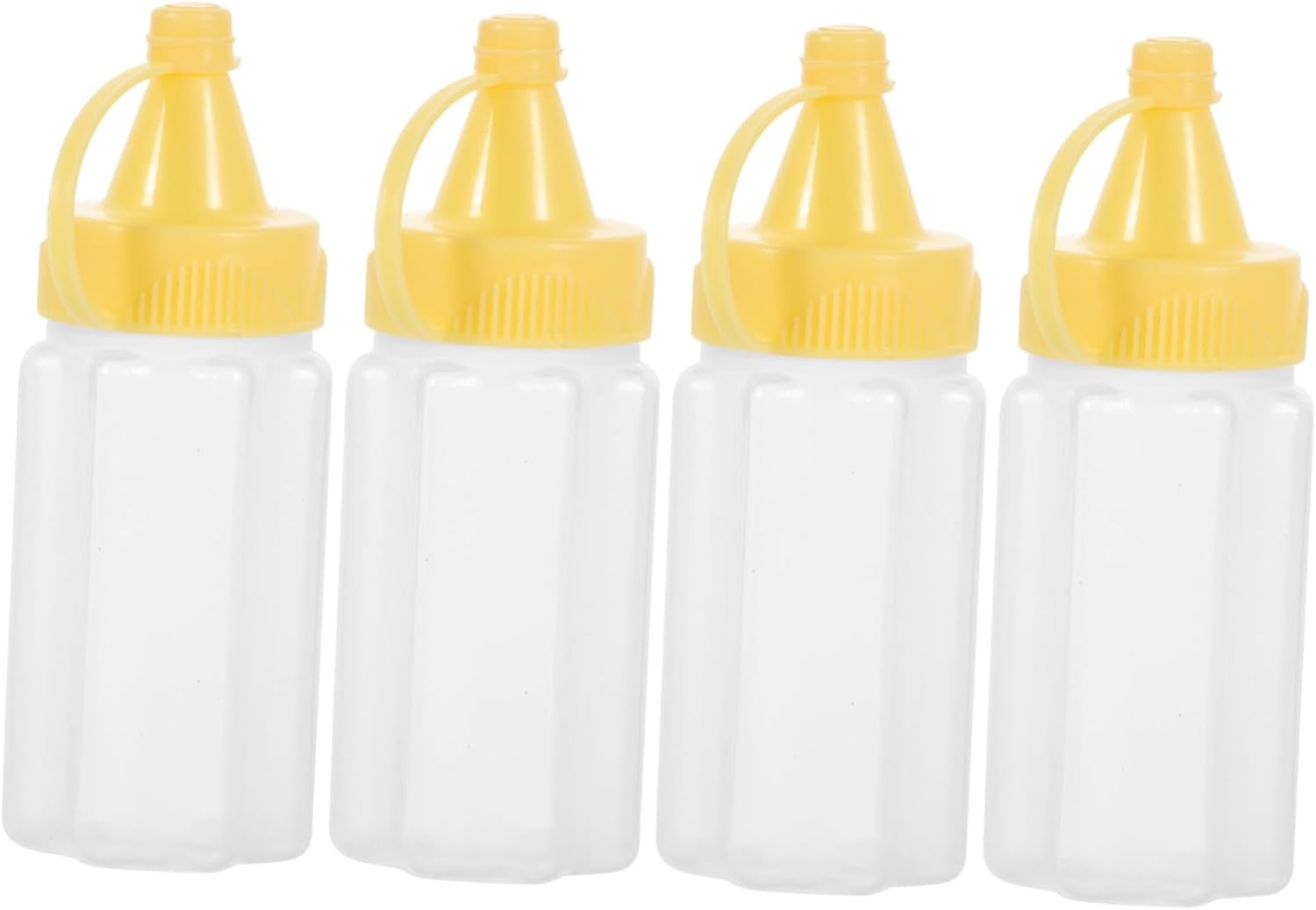 JEWEDECO 12 Pcs Mini Condiment Bottles Yellow PP Salad Dressing Dispenser