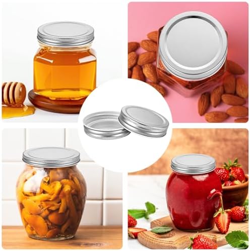 50 pcs Regular Mouth Mason Jar Lids with Silicone Seal