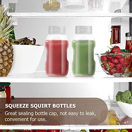 HOLIDYOYO 4pcs Mini Condiment Squeeze Bottles with Leakproof Seal