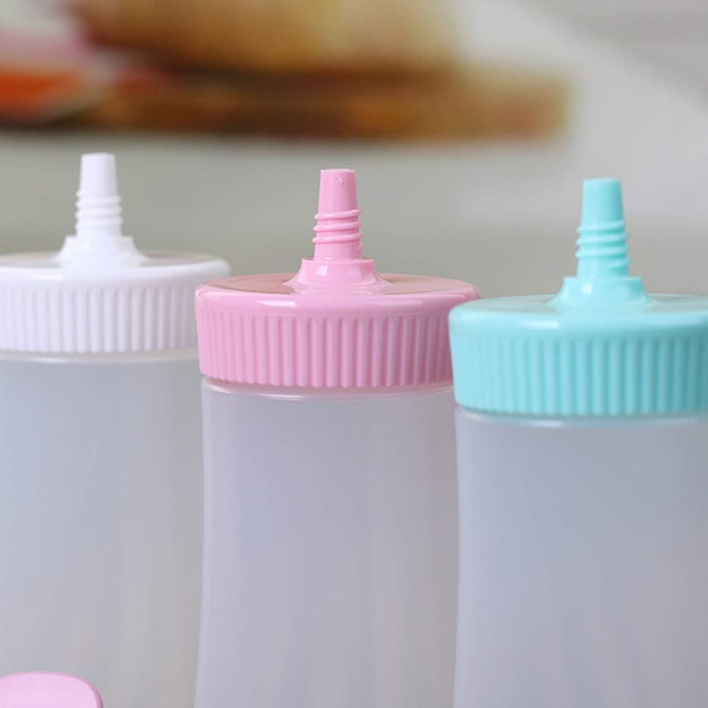 Cabilock Squeeze Condiment Bottle with Cap - Pink