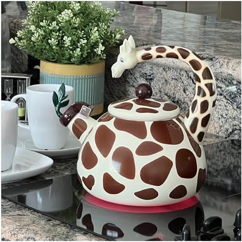 Trenton Gifts Giraffe Whistling Tea Kettle 21 Quart