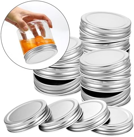 50 pcs Regular Mouth Mason Jar Lids with Silicone Seal