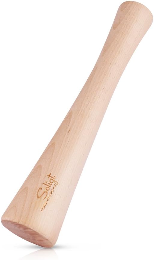 SOLIGT 12 Inch Wood Kraut Pounder for Canning