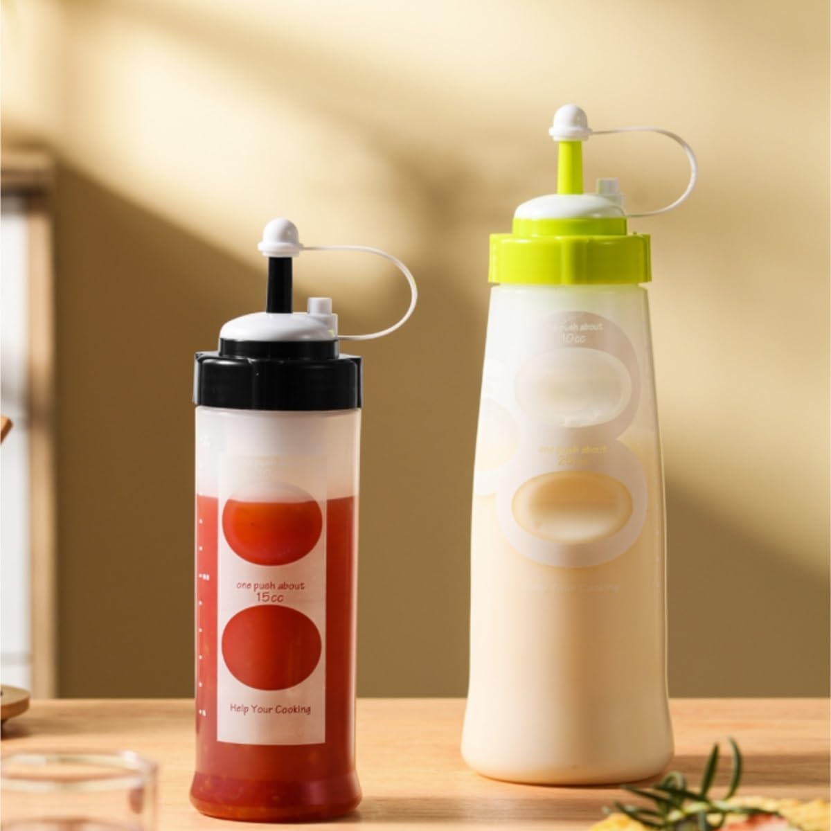 KLEYE 5-Pack Squeeze Bottles for Sauces Green 350ml