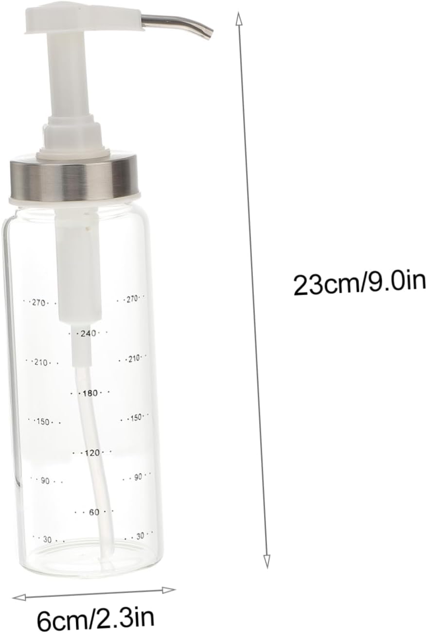 CIYODO 300ml Glass Sauce Press Bottle with Spring Lid