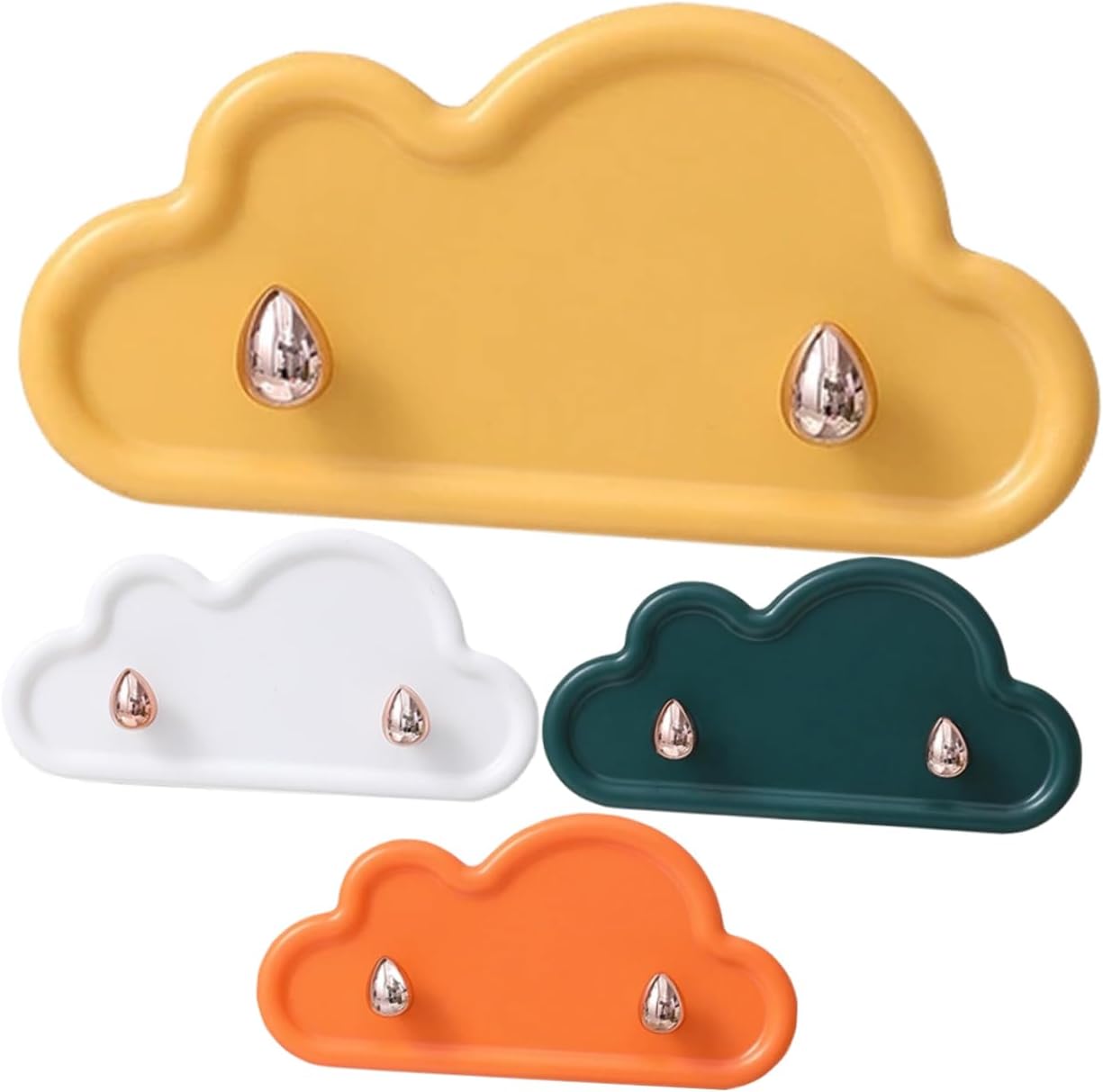 Cloud Shaped Adhesive Wall Hooks 4Pcs Durable Towel Hangers