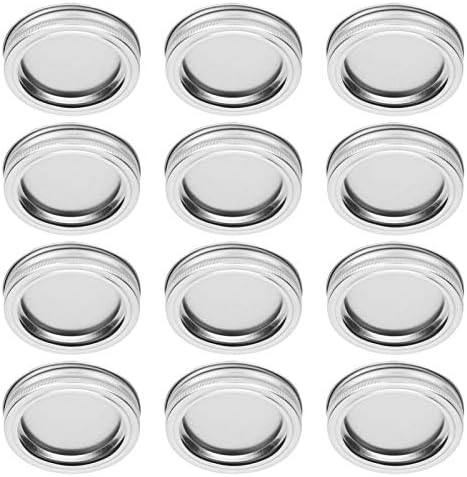 AUNMAS 12pcs Glass Jar Lid with Stainless Steel Sealing