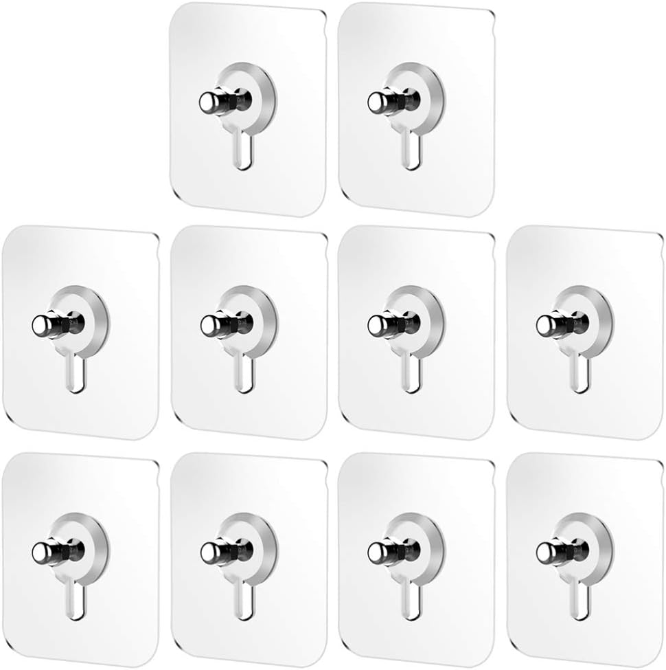 Alipis 10pcs Transparent Adhesive Ceiling Hooks No Nail No Trace
