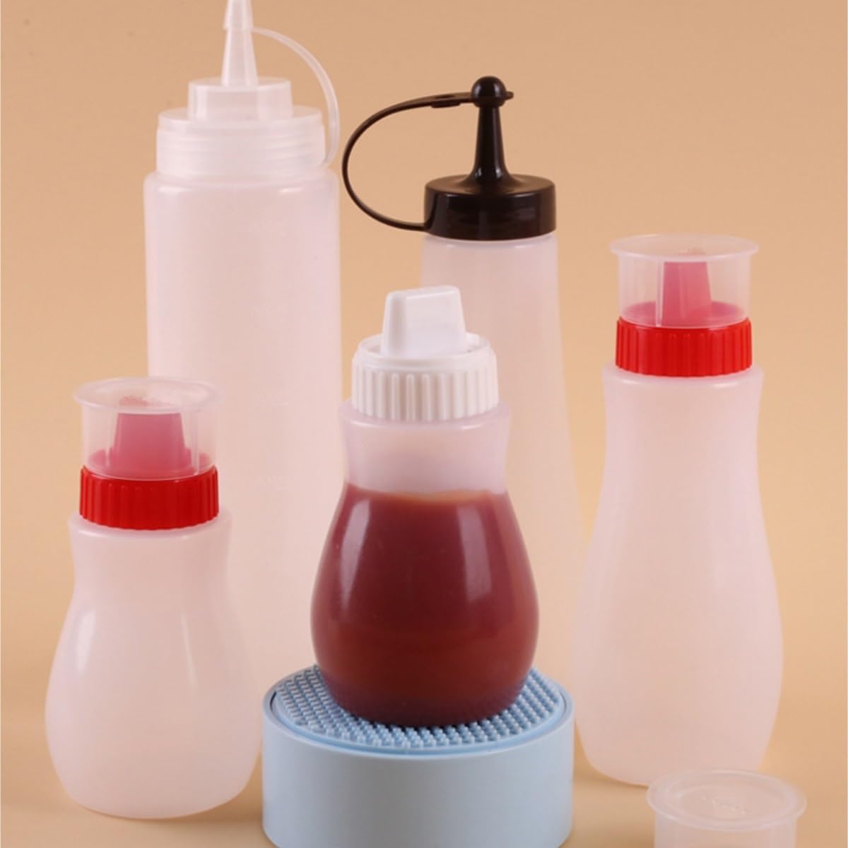 KLEYE 5-Pack Squeeze Bottles for Sauces and Condiments