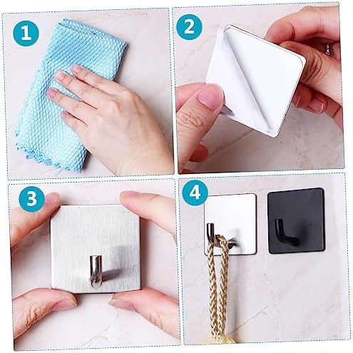 4pcs Modern Adhesive Wall Hooks for Bathroom