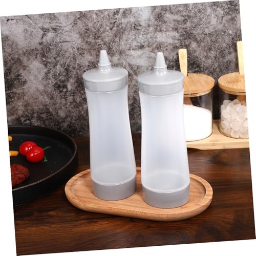 GRIRIW Reusable Plastic Condiment Squeeze Bottles Set