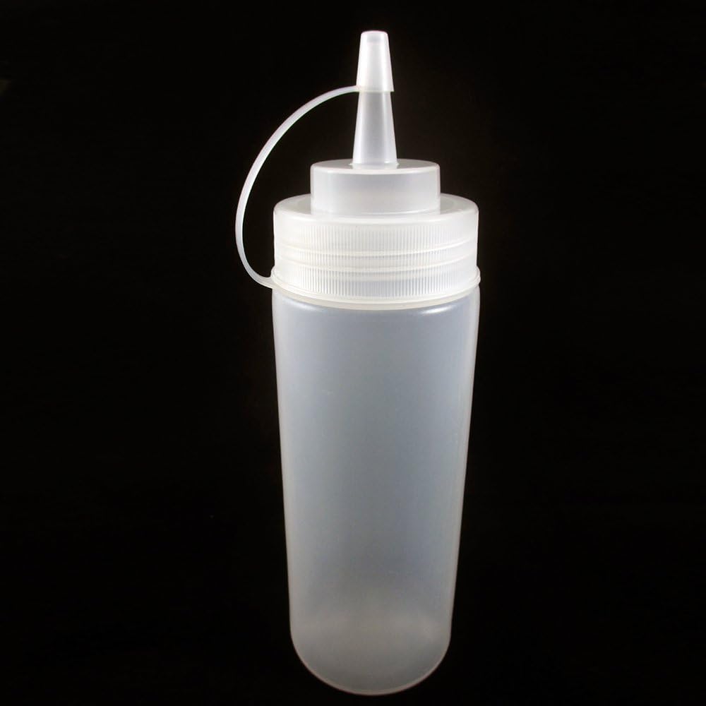 2 Pack 12oz Clear Plastic Squeeze Bottles for Condiments