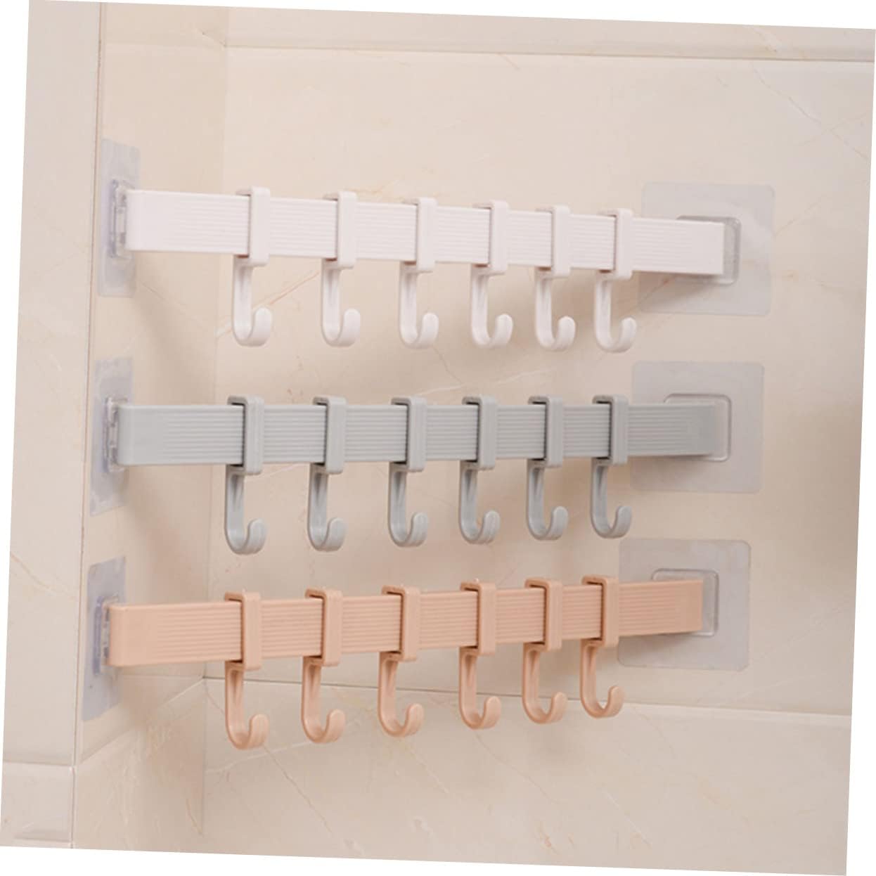 STOBOK 3Pcs Sticky Hook Rack for Bathroom and Kitchen