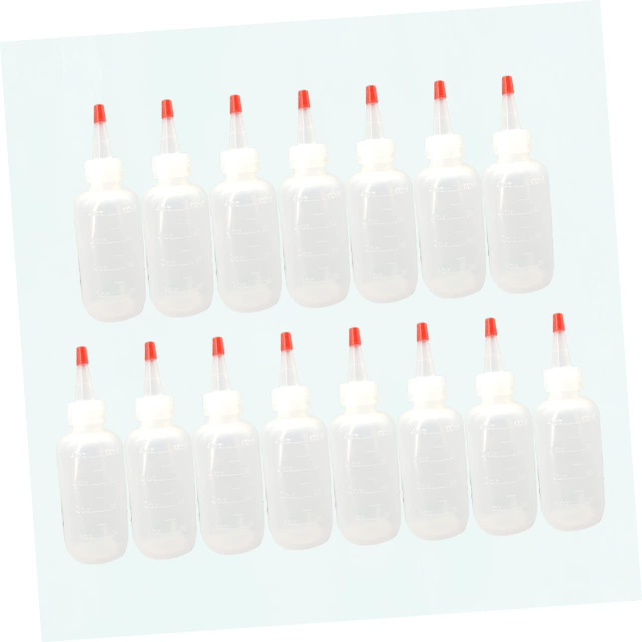 HOLIDYOYO Plastic Condiment Squeeze Bottles with Scale 120ml Set of 15