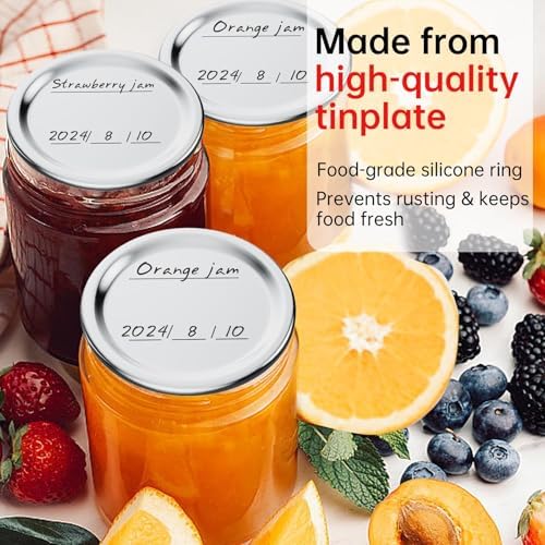 60 PCS Regular Mouth Mason Jar Lids for Vacuum Sealing 1
