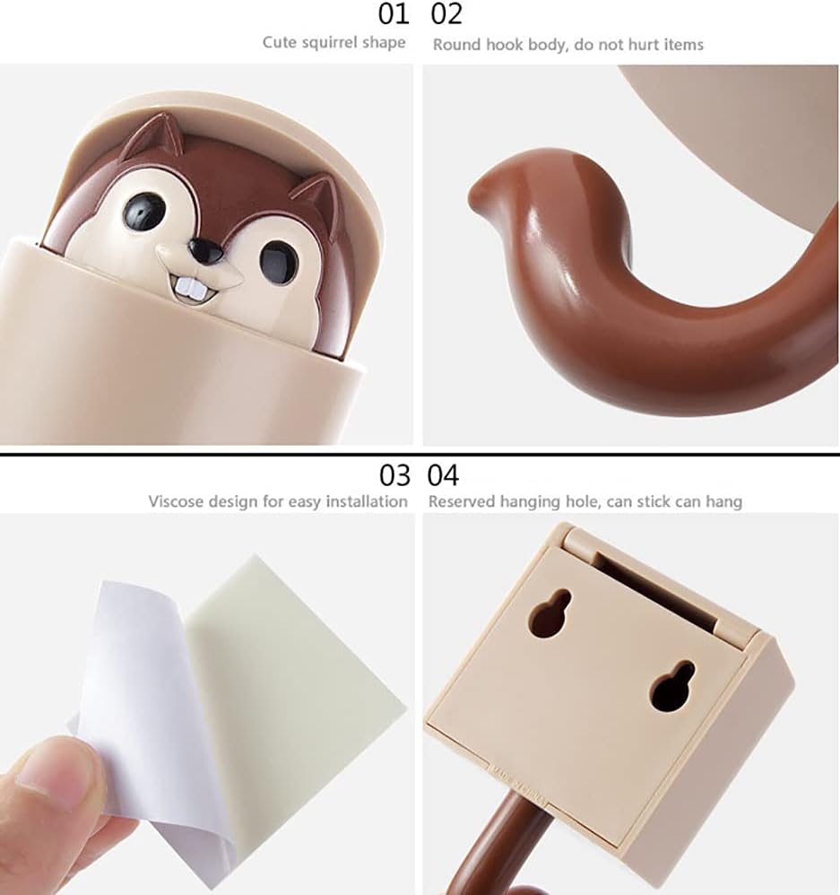 Cute Squirrel Keychain Hooks for Kids and Home Decoration