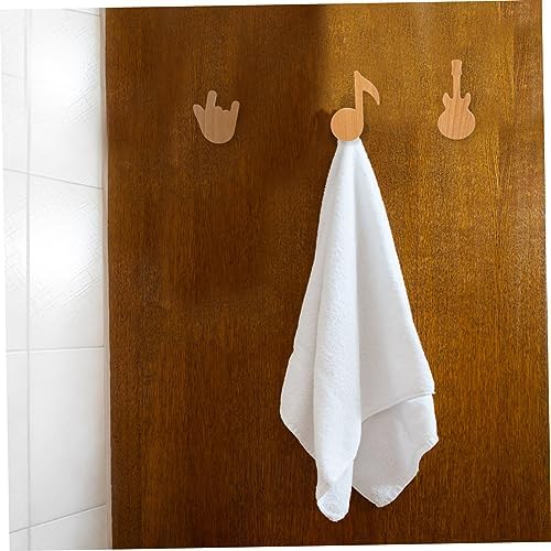 GLEAVI 3Pcs Wood Coat Hooks for Home Storage