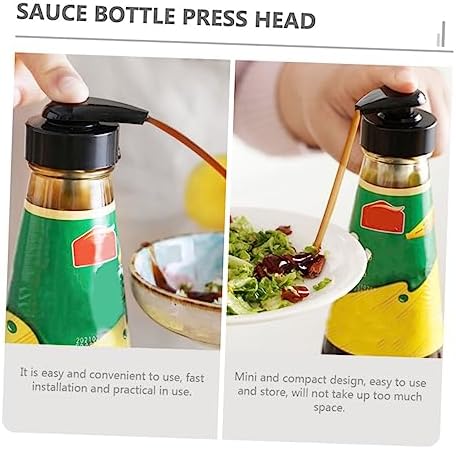FOMIYES 20 Sets Reusable Pp Black Condiment Squeeze Bottles