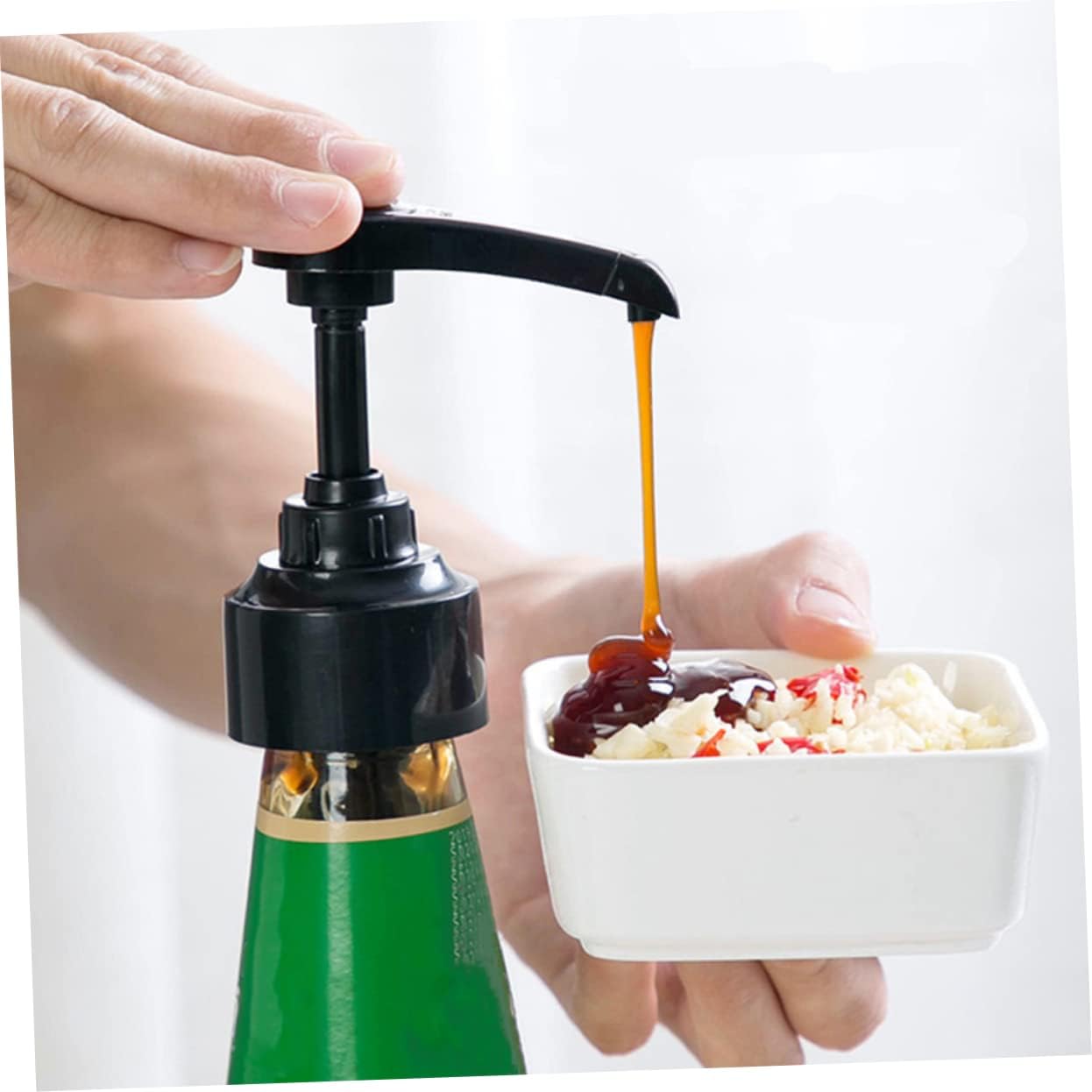 FOMIYES 4Pcs Condiment Squeeze Bottle Pump Set for Kitchen Use