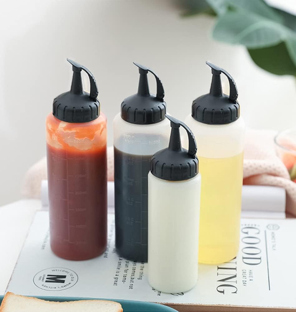 WINGSIGHT 3 Pack 12 Oz Condiment Squeeze Bottles with Twist Cap