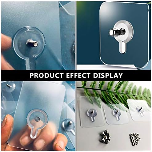 Alipis 10pcs Transparent Adhesive Ceiling Hooks No Nail No Trace