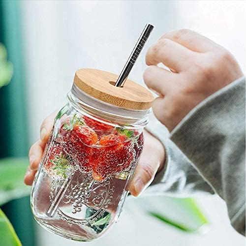 StrawPanda Bamboo Mason Jar Lids with Straw Hole 4 Wide Mouth Lids