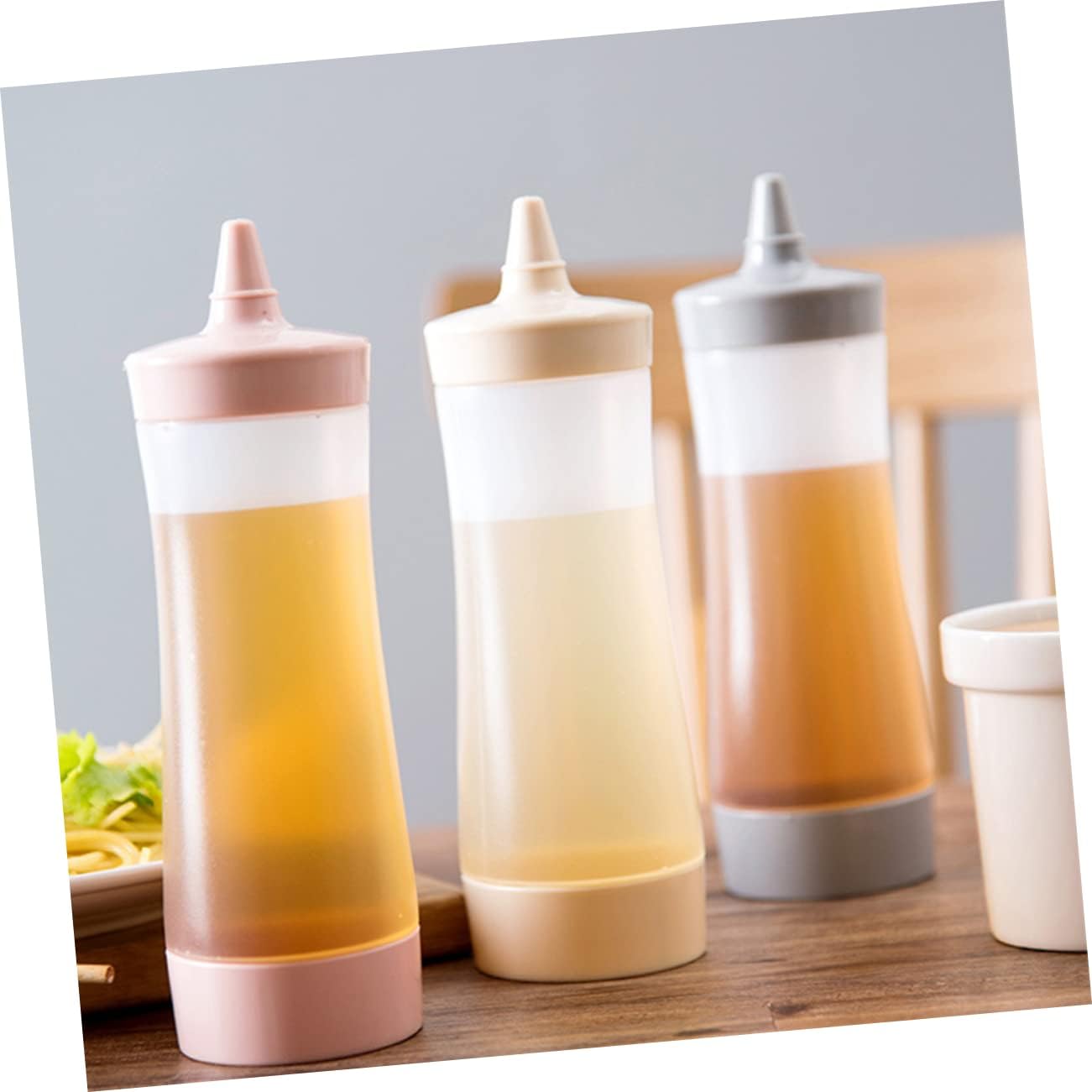 CIYODO 350ML Condiment Squeeze Bottles with Easy Squeeze Nozzle