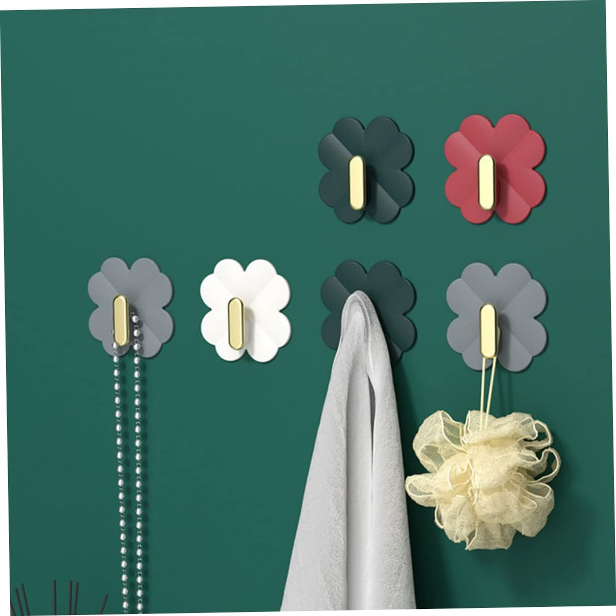 PRETYZOOM 4Pcs Cartoon Adhesive Wall Hooks