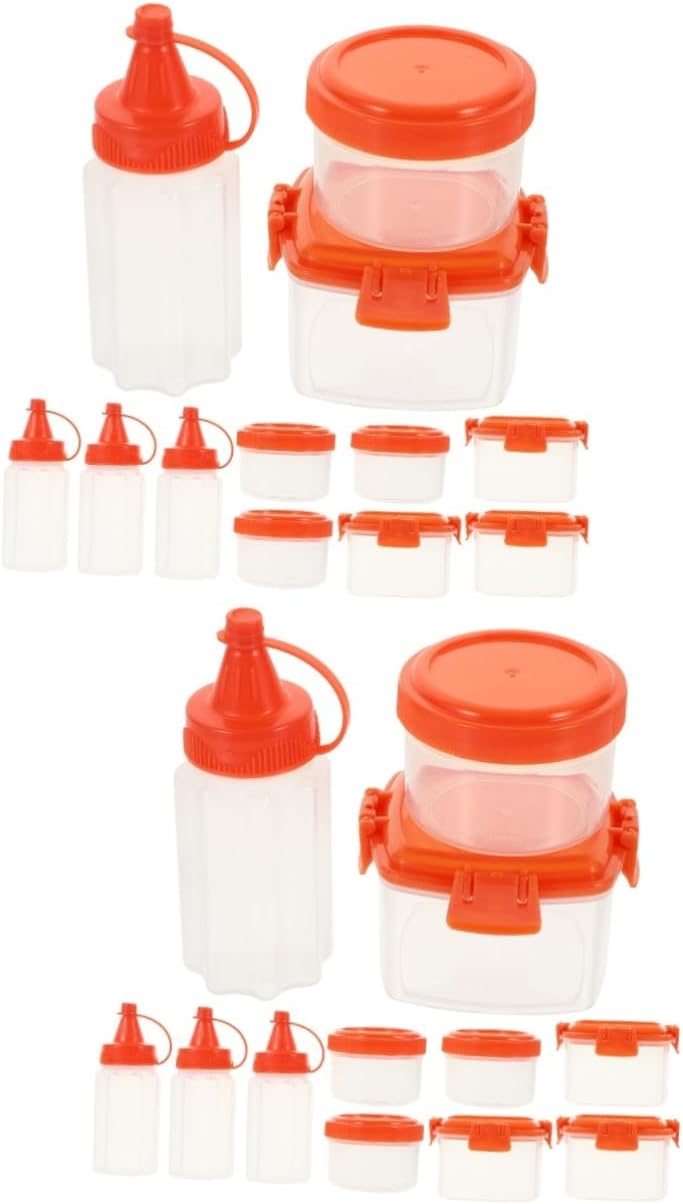 DECHOUS 2 Sets Condiment Bottles with Lids for Kitchen Storage 1