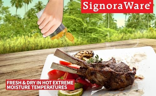 SIGNORAWARE Salt Pepper Shakers Set of 2 Airtight Dispenser