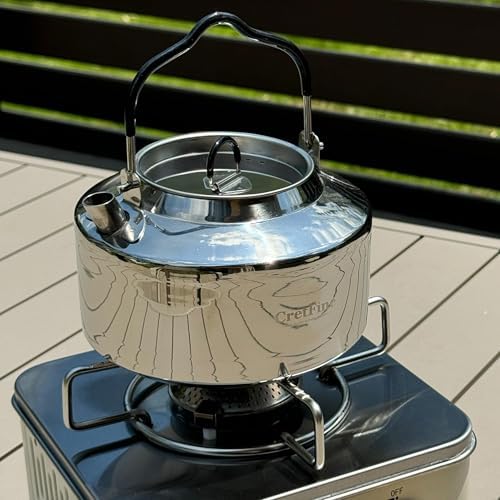 CretFine 304 Stainless Steel Camping Tea Kettle with Mesh Bag