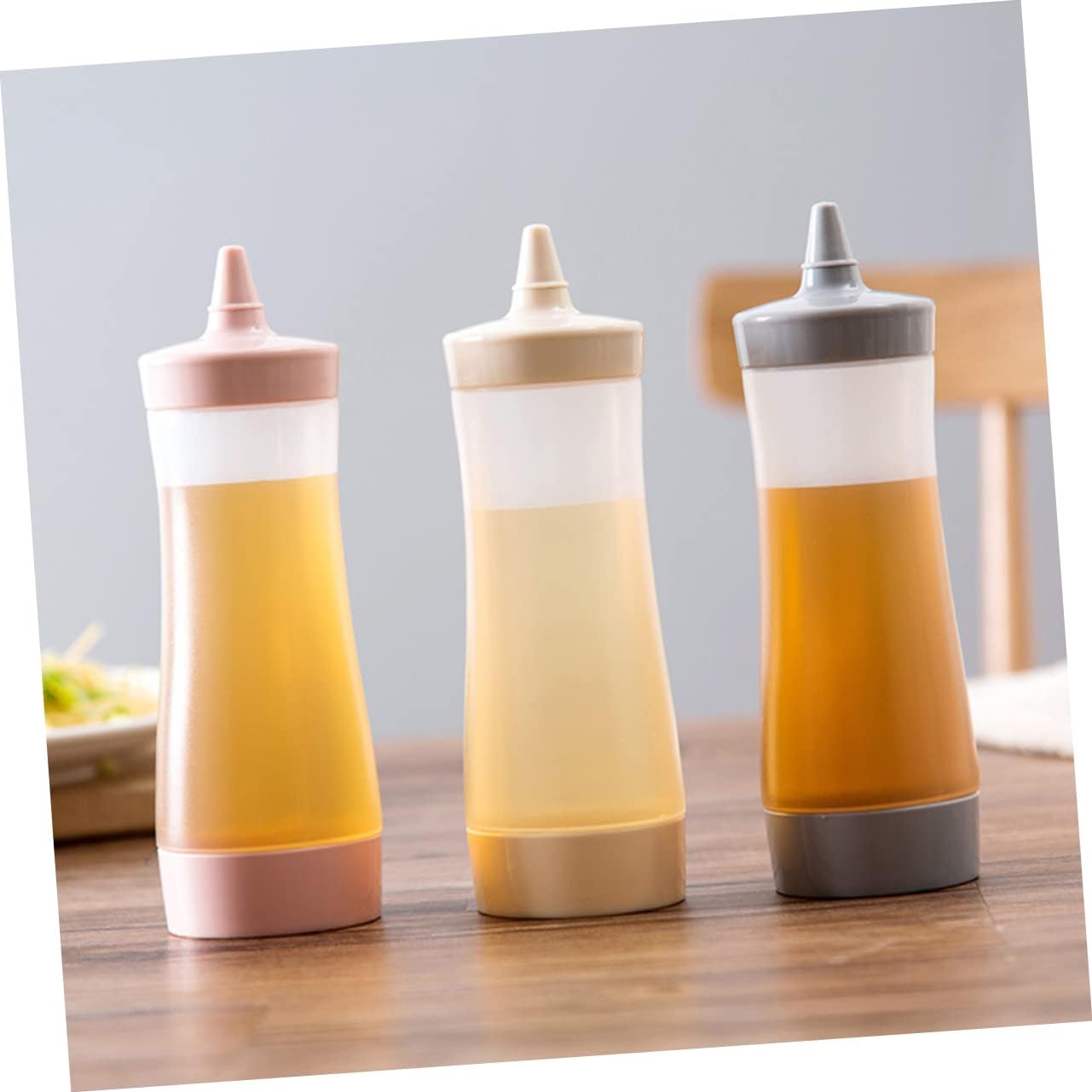 IMIKEYA 350ml Translucent Condiment Squeeze Bottle