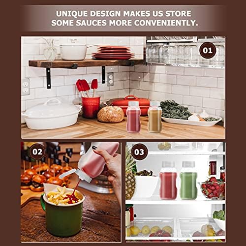 HOLIDYOYO 4pcs Mini Condiment Squeeze Bottles with Leakproof Seal