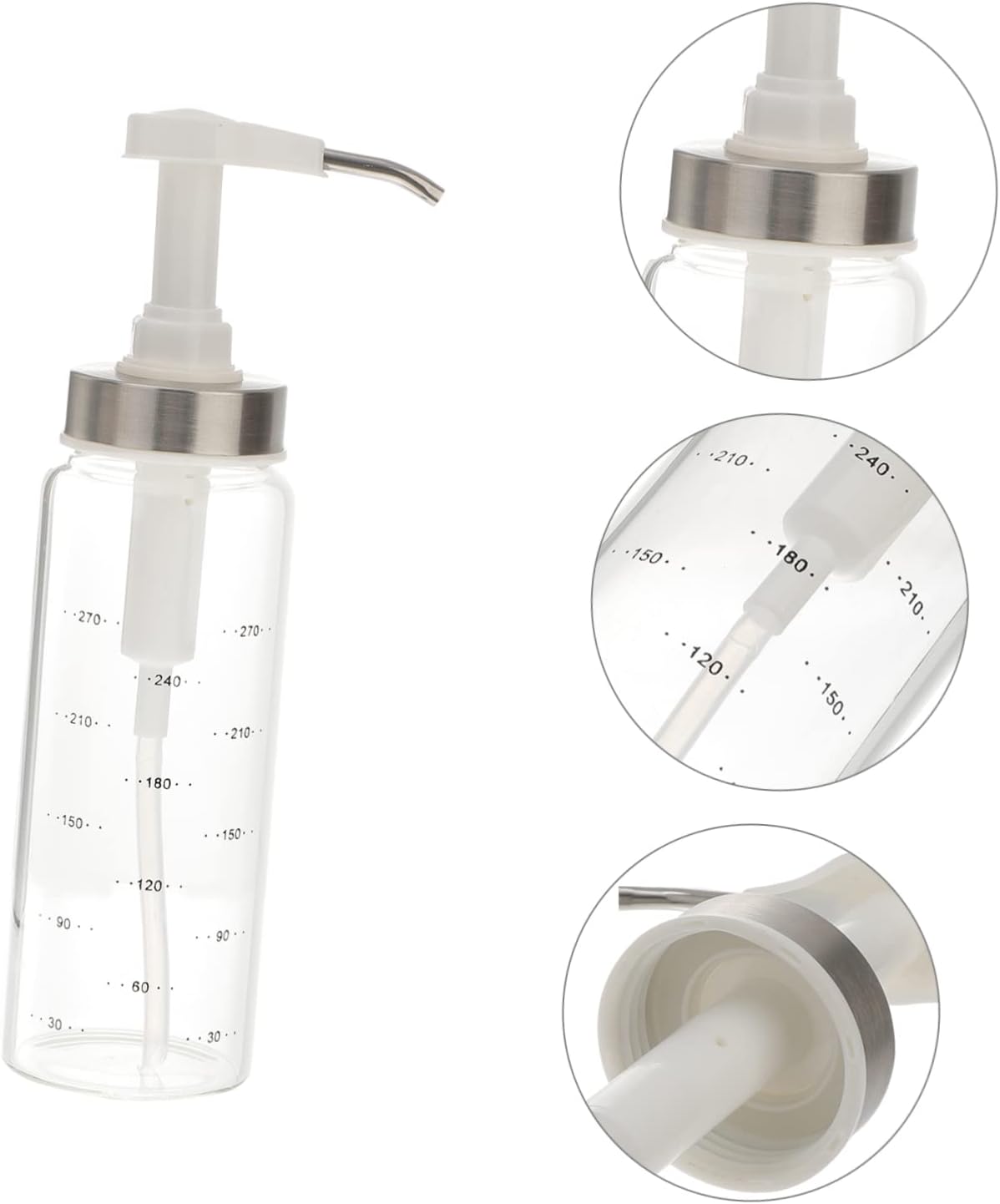 CIYODO 300ml Glass Sauce Press Bottle with Spring Lid
