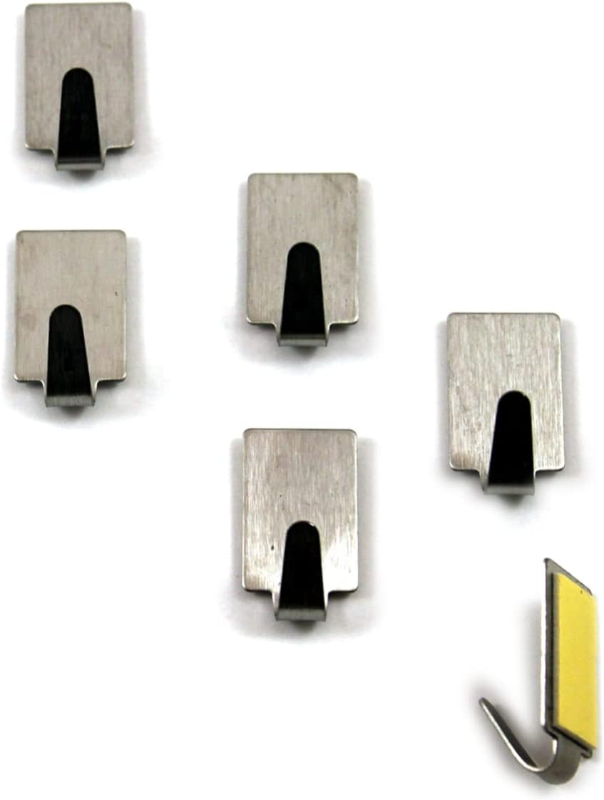 Stainless Steel Adhesive Hook 36pcs Wall Mount Utility Hooks for Bathroom Kitchen